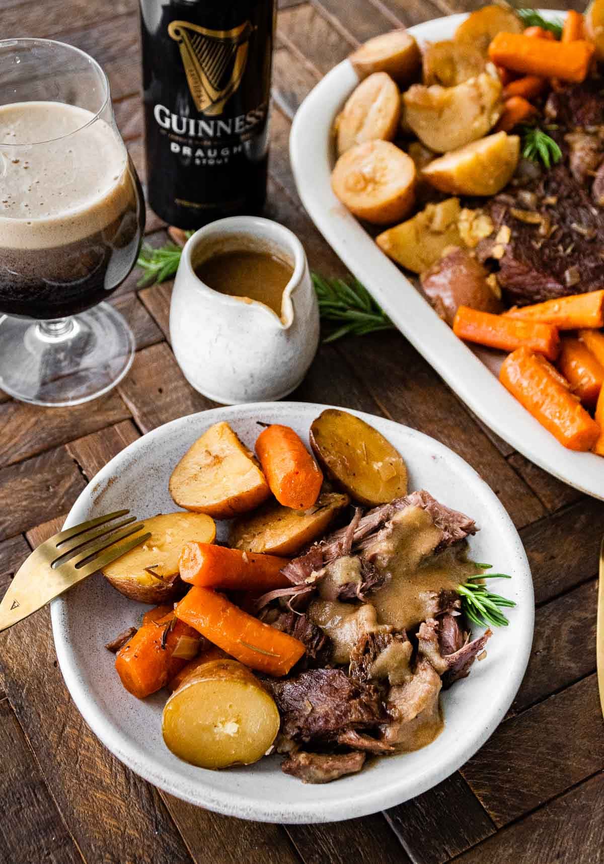 Guinness Pot Roast on serving plate