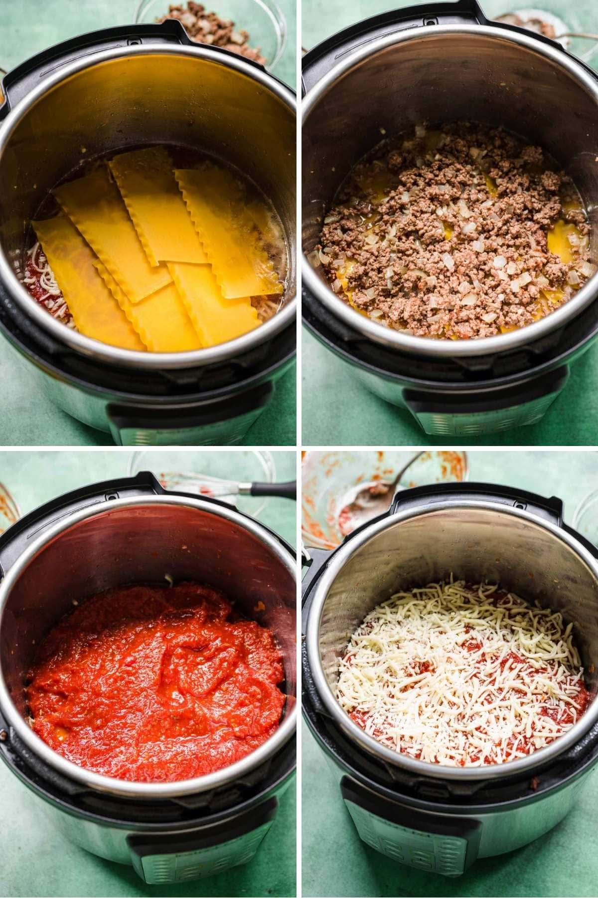 Instant Pot Beef Lasagna collage