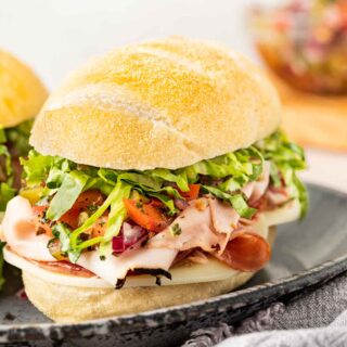 Italian Sub Sandwich on serving plate 1x1