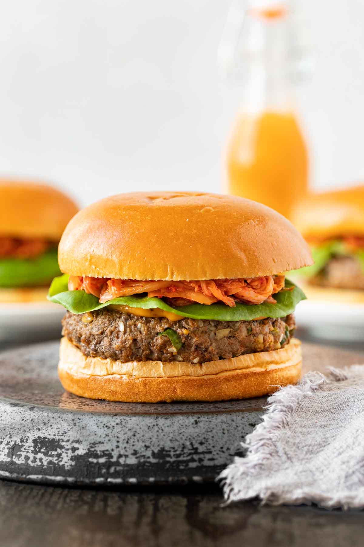 Korean Beef Bulgogi Burger on countertop