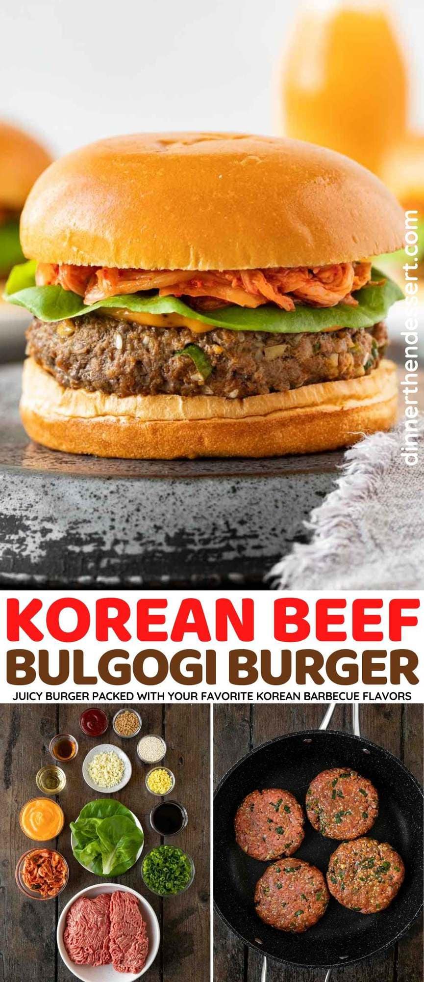 Korean Beef Bulgogi Burger collage
