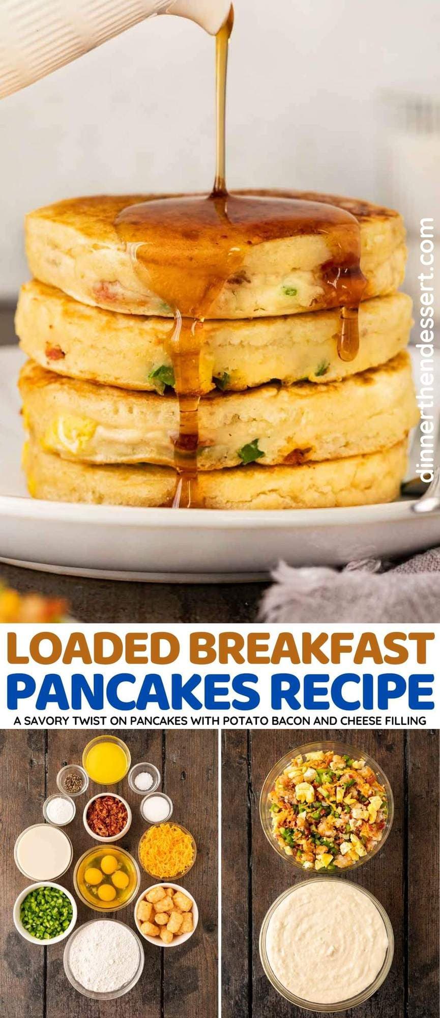 Loaded Breakfast Pancakes collage