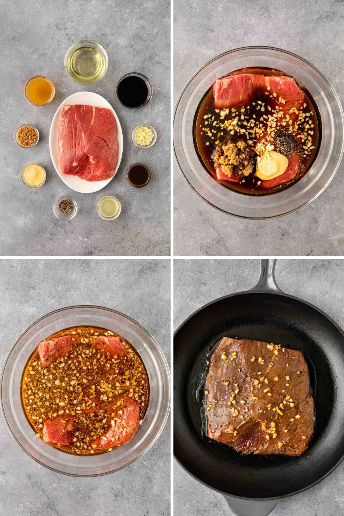 Marinated Flank Steak collage