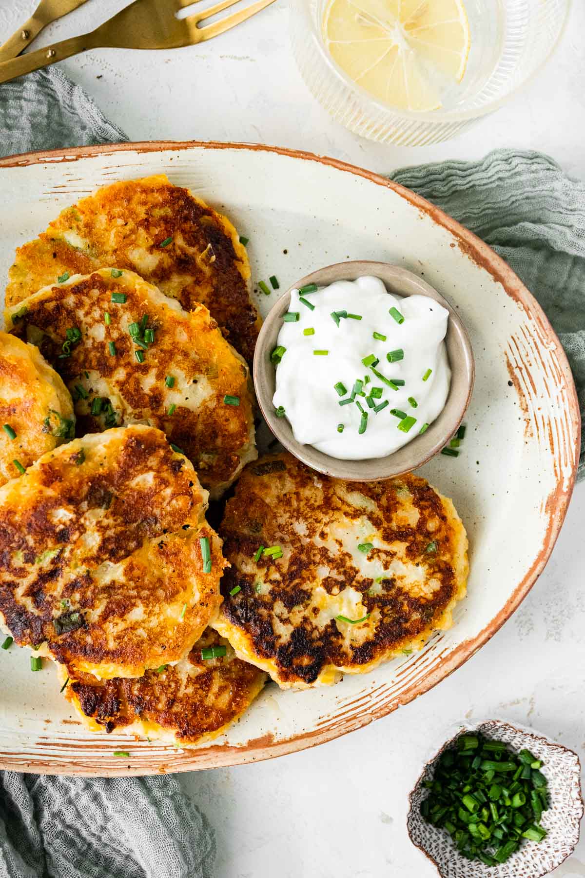 Mashed Potato Pancakes on serving platter