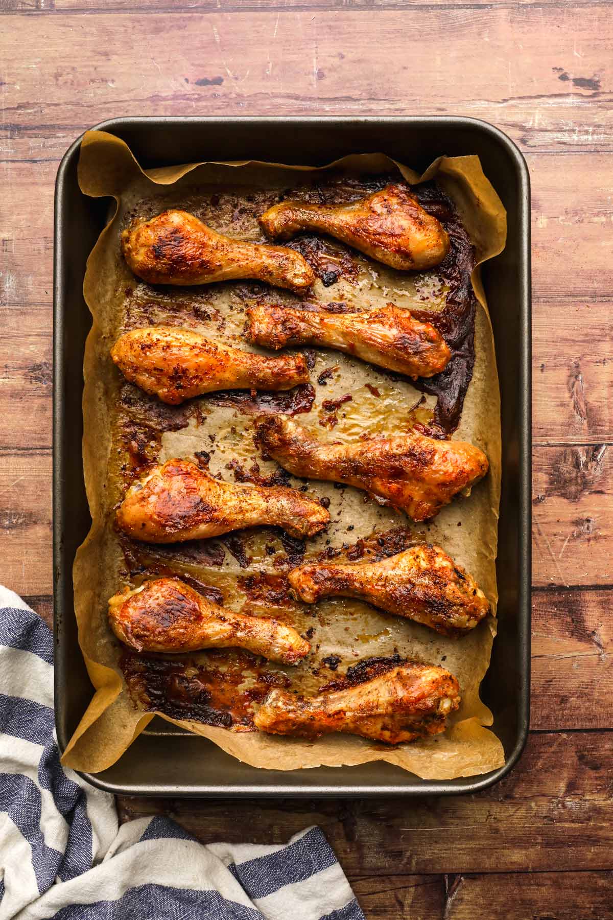 Oven Baked Chicken Drumsticks on baking pan