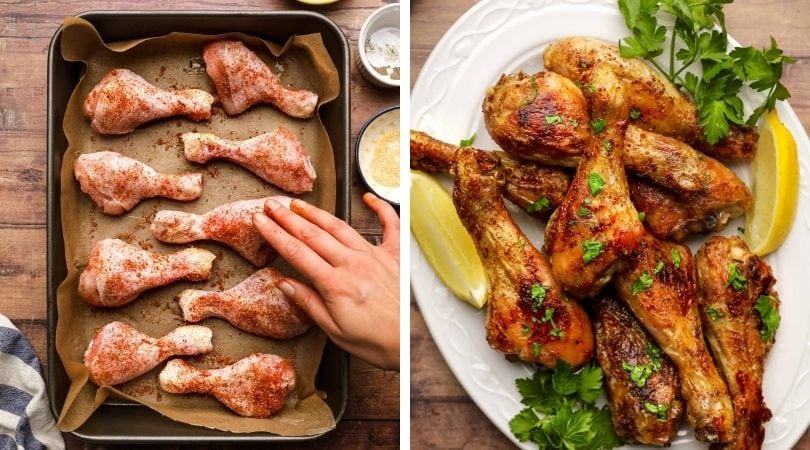 Oven Baked Chicken Drumsticks collage