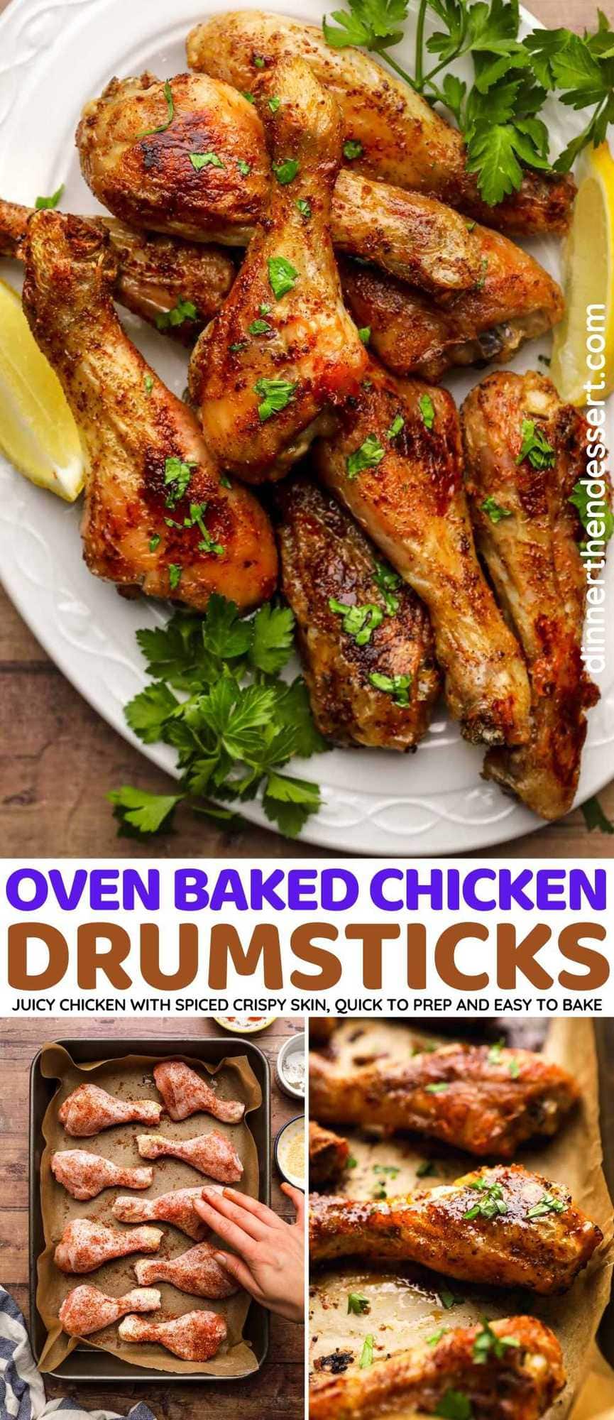 Baked Chicken Drumsticks - with crispy skin and juicy chicken!