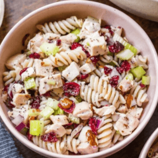 Bowl of chicken salad ready to serve