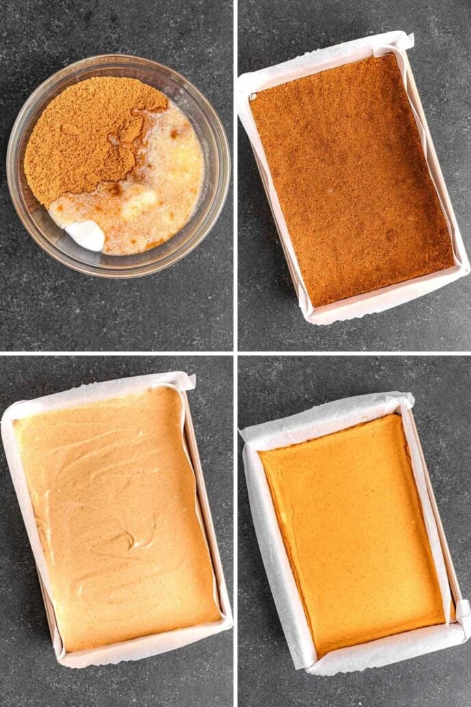 Pumpkin Cheesecake Bars Collage