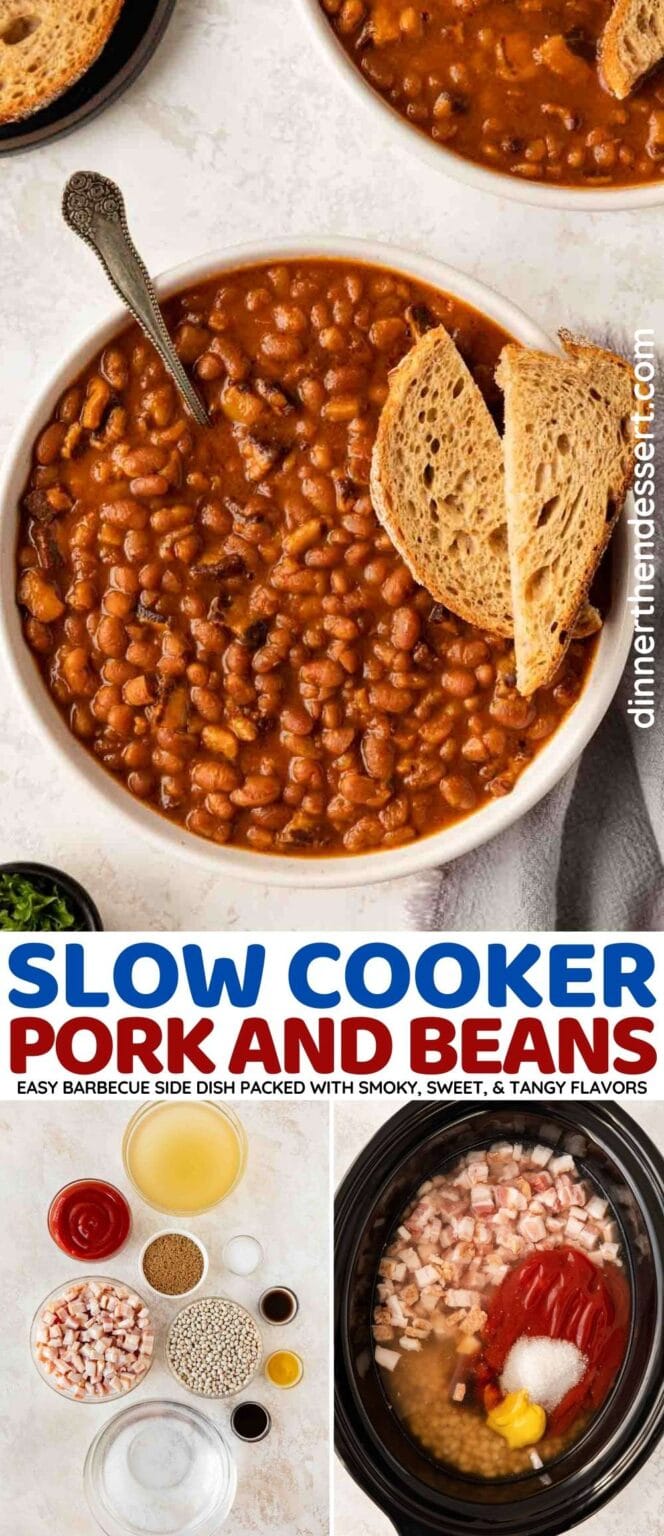 Slow Cooker Pork and Beans Recipe Dinner, then Dessert