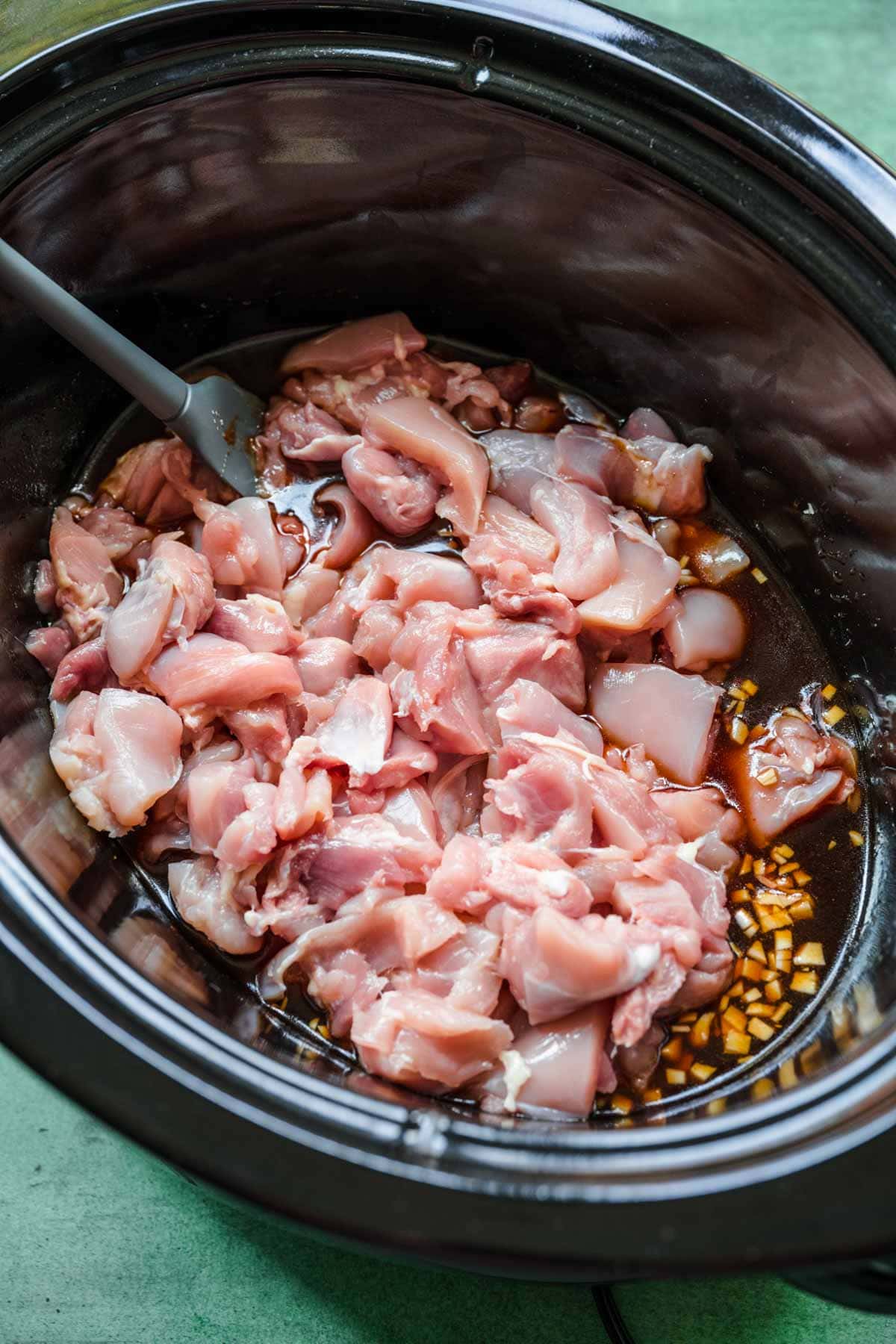 Slow Cooker Sesame Chicken ingredients in cooker