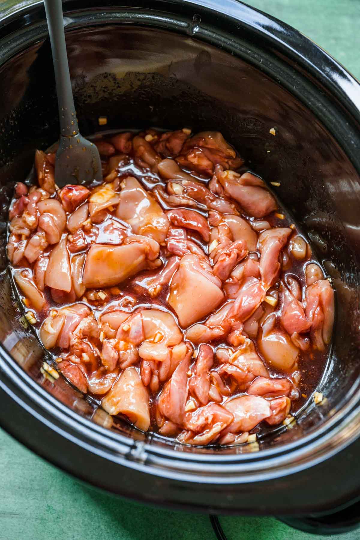 Slow Cooker Sesame Chicken ingredients in cooker