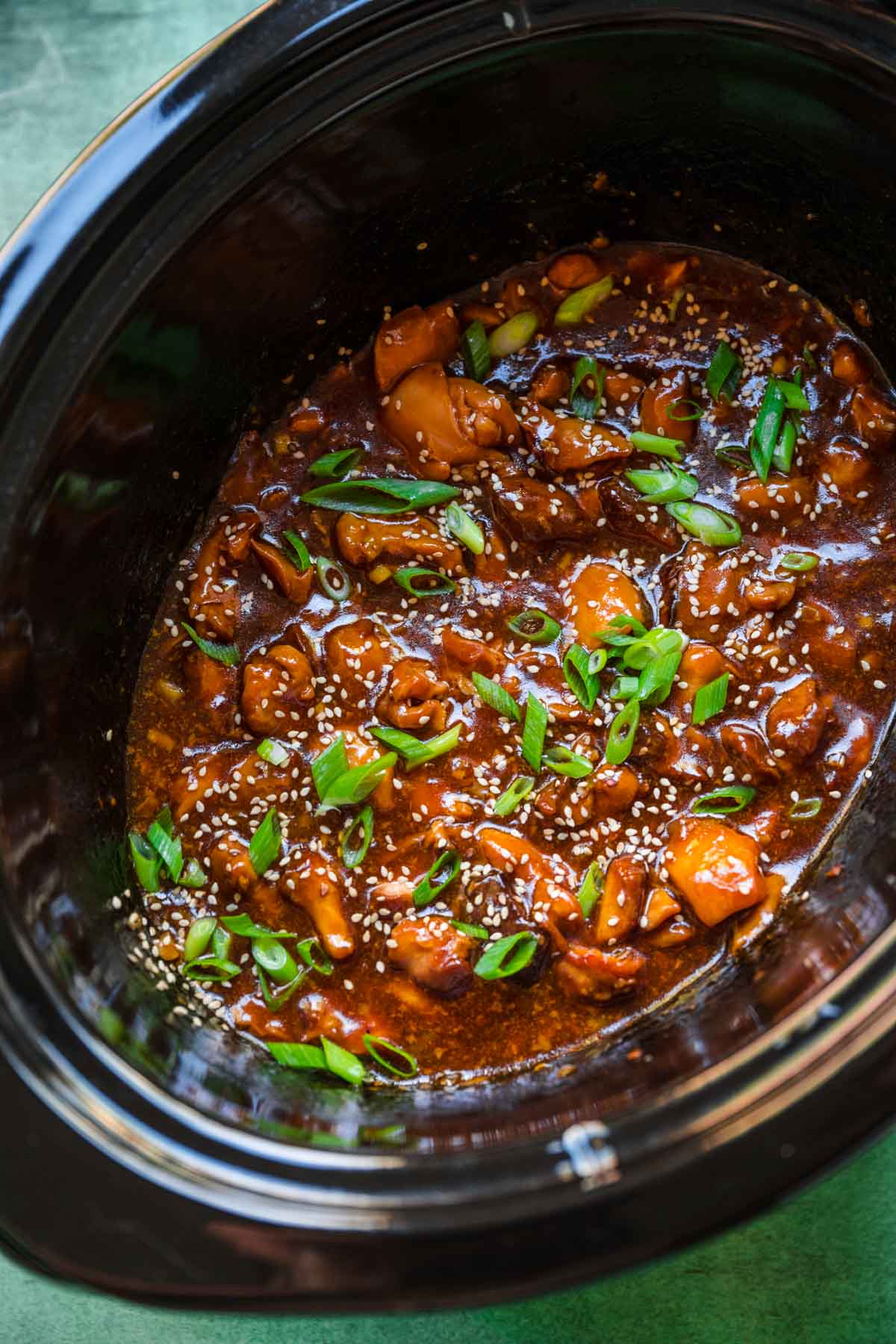 Slow Cooker Sesame Chicken in cooker