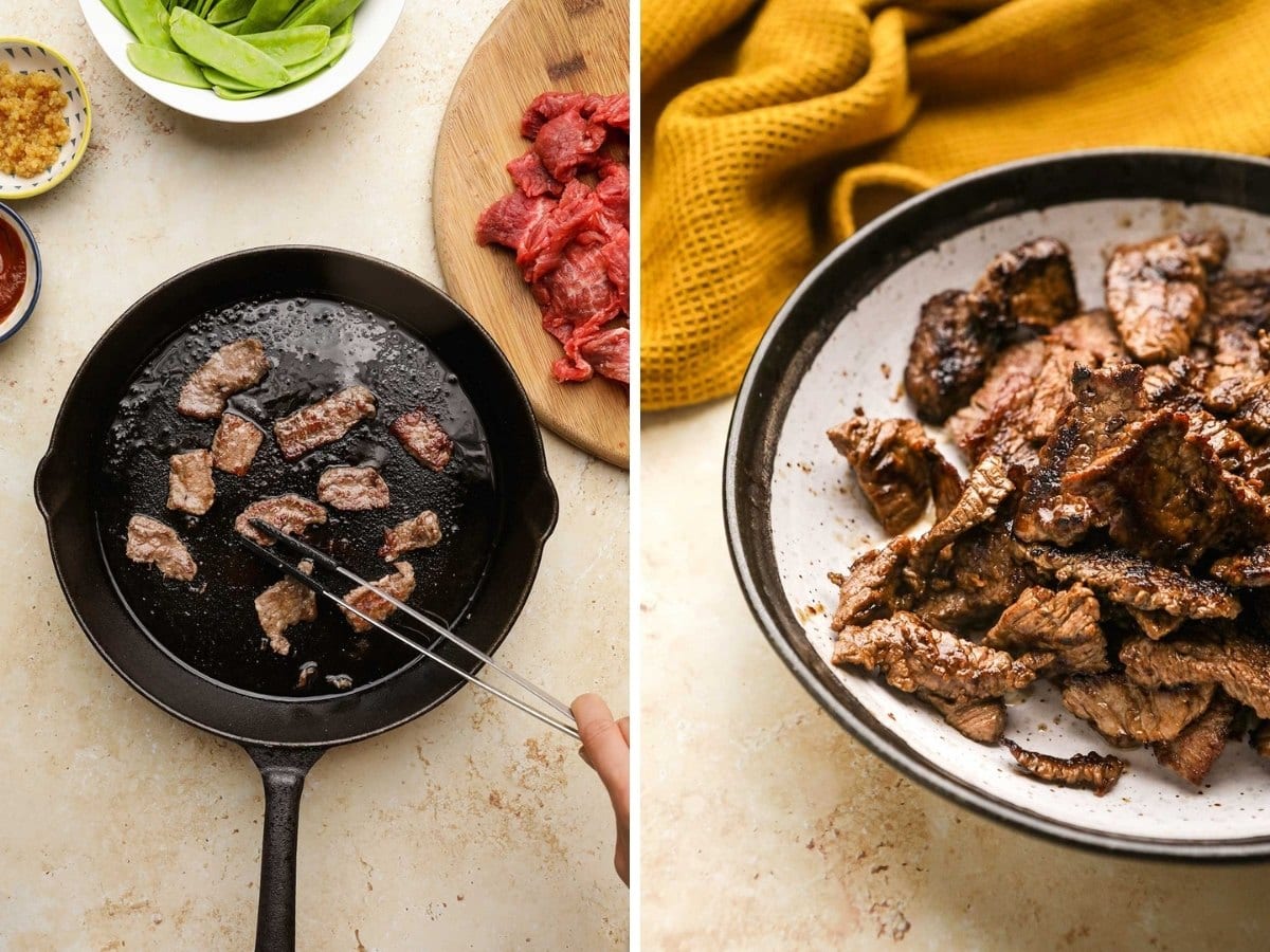 Spicy Garlic Beef Stir Fry collage