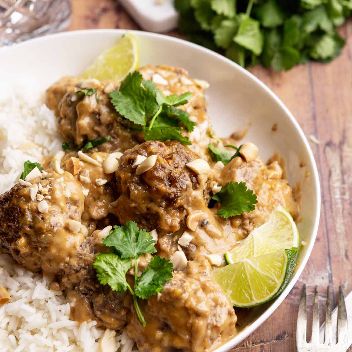 Thai Meatball Peanut Satay Recipe Dinner, then Dessert