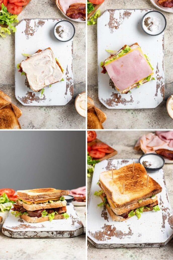 Triple Decker Club Sandwich Recipe - Dinner, then Dessert