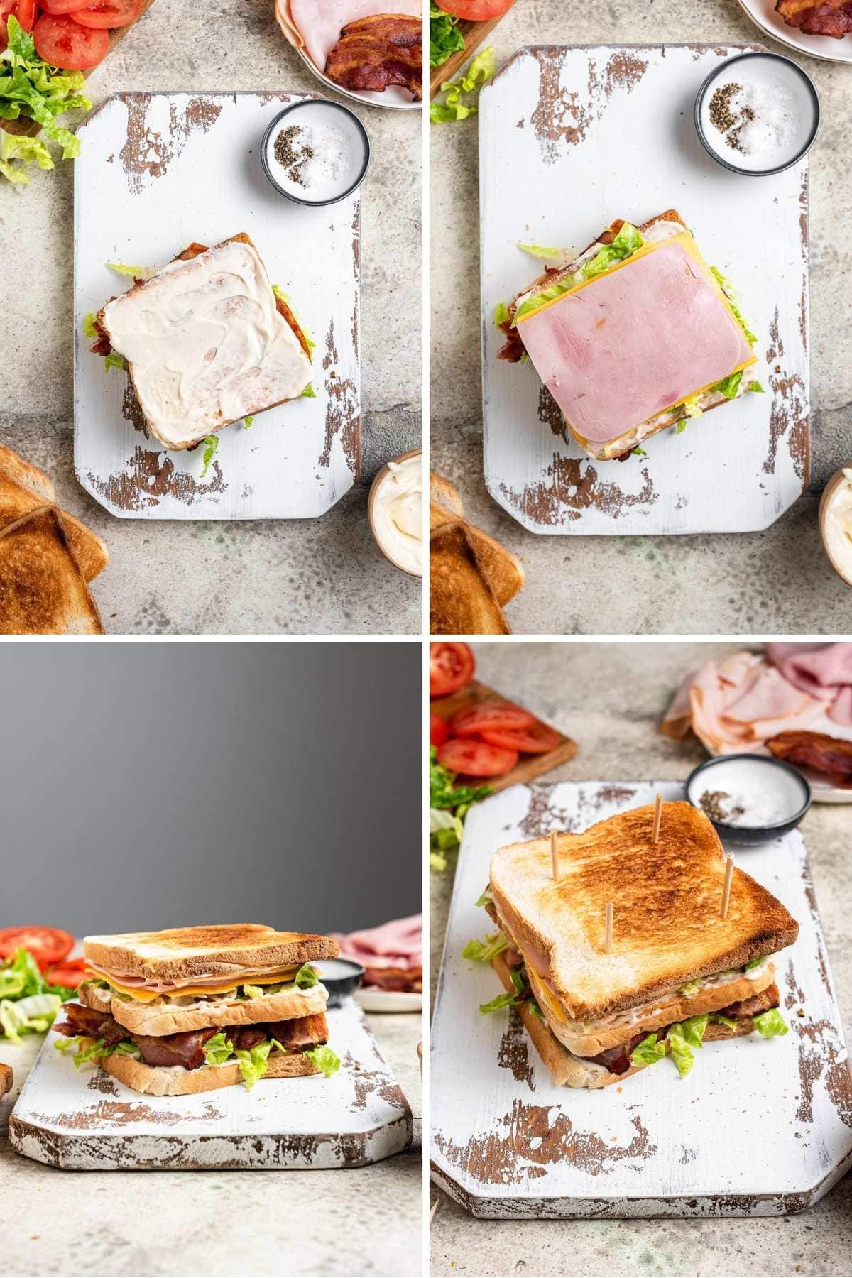 Triple Decker Club Sandwich collage