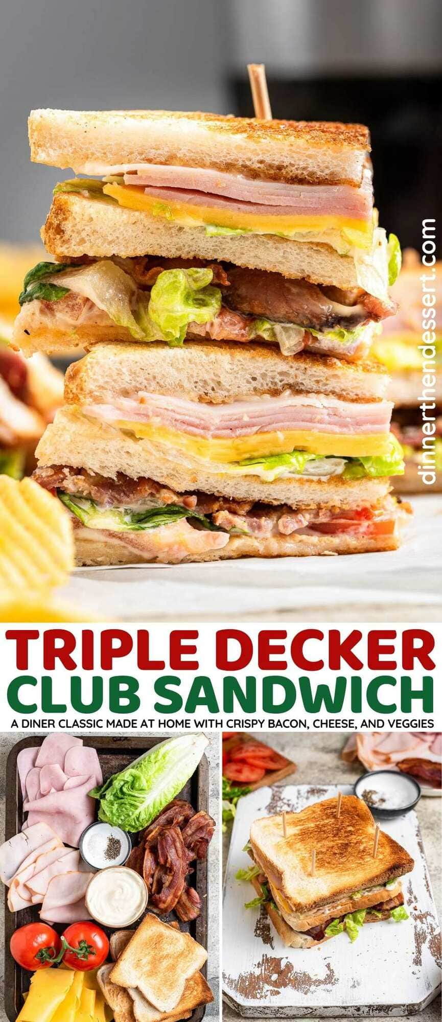 Triple Decker Club Sandwich collage
