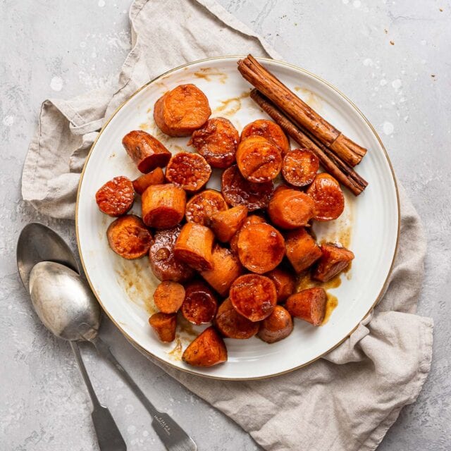 Melting Candied Sweet Potatoes on serving plate 1x1