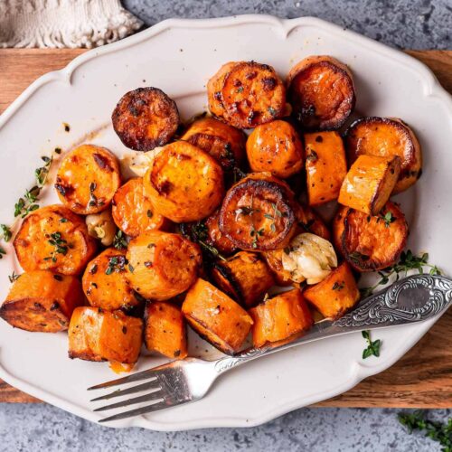 Melting Sweet Potatoes on serving platter