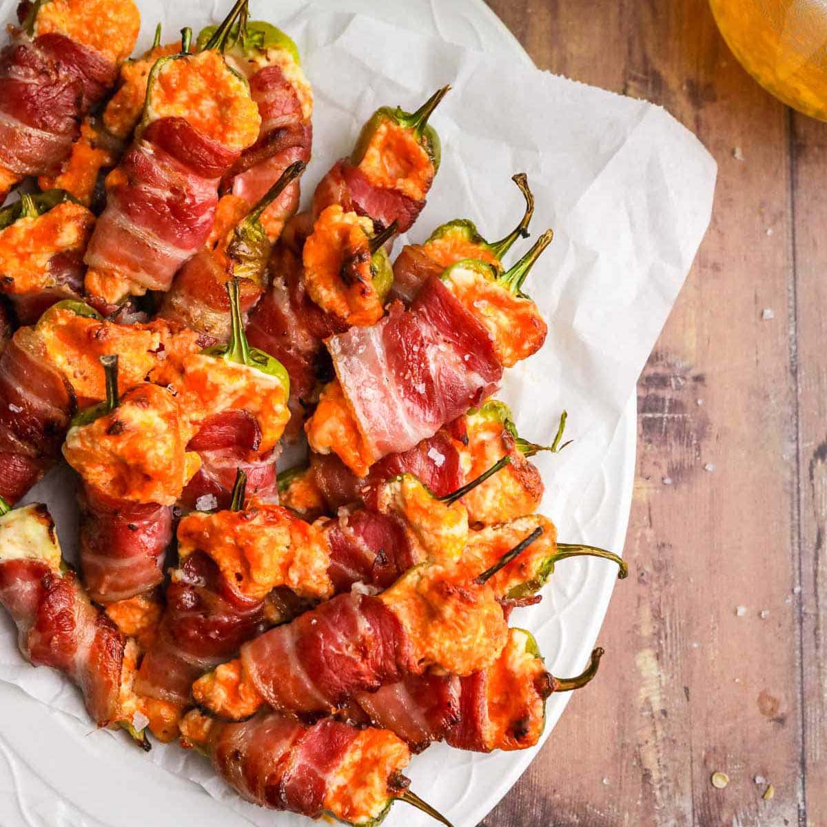 Bacon Jalapeno Poppers finished on plate