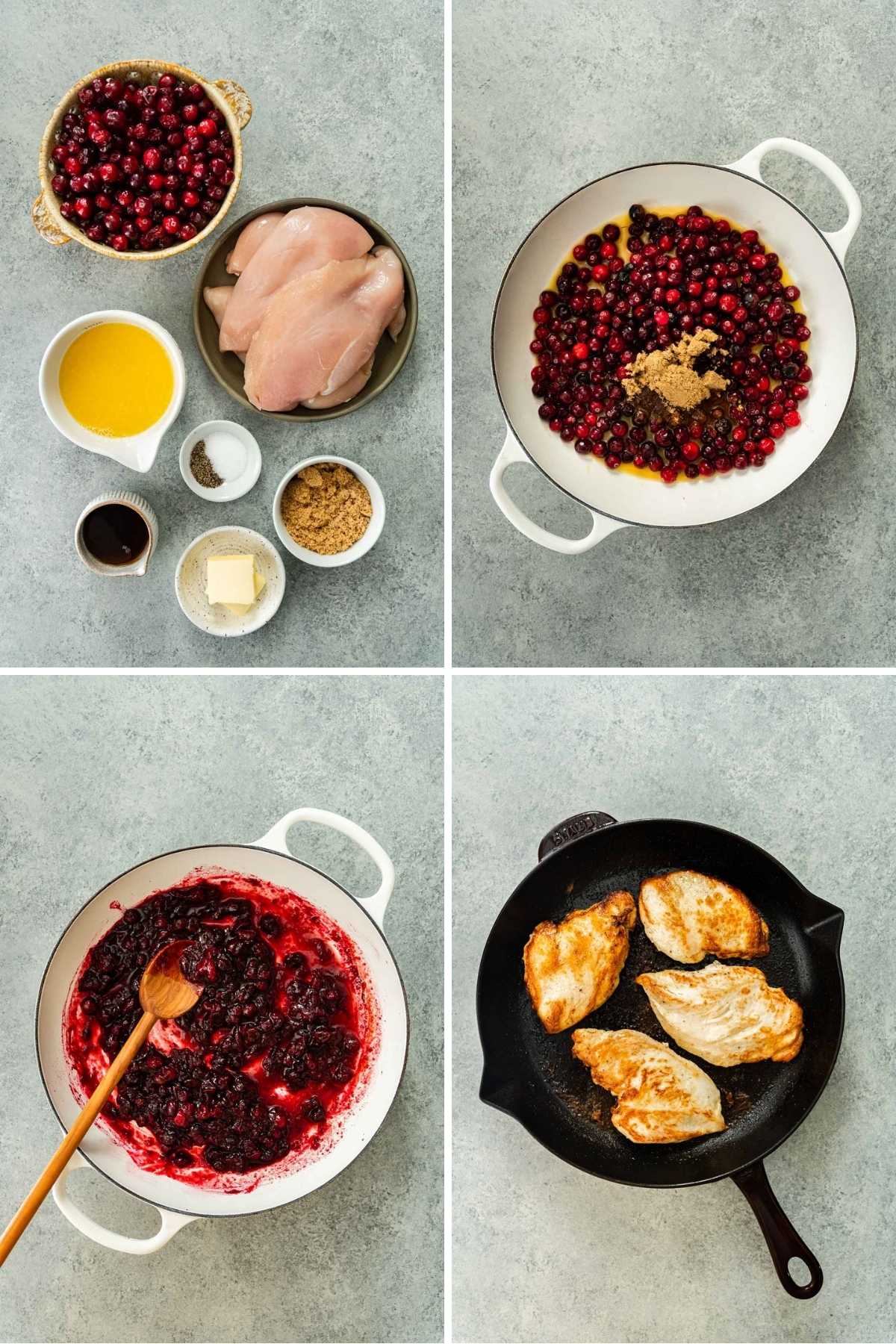 Cranberry Chicken collage