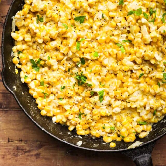 Creamed Corn in cooking pan 1x1