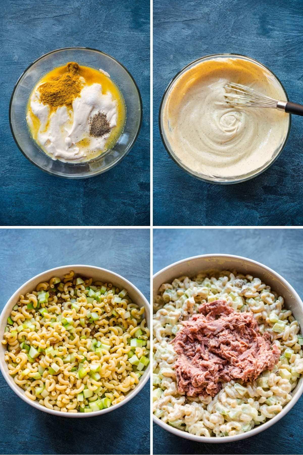 Curried Tuna Pasta Salad collage