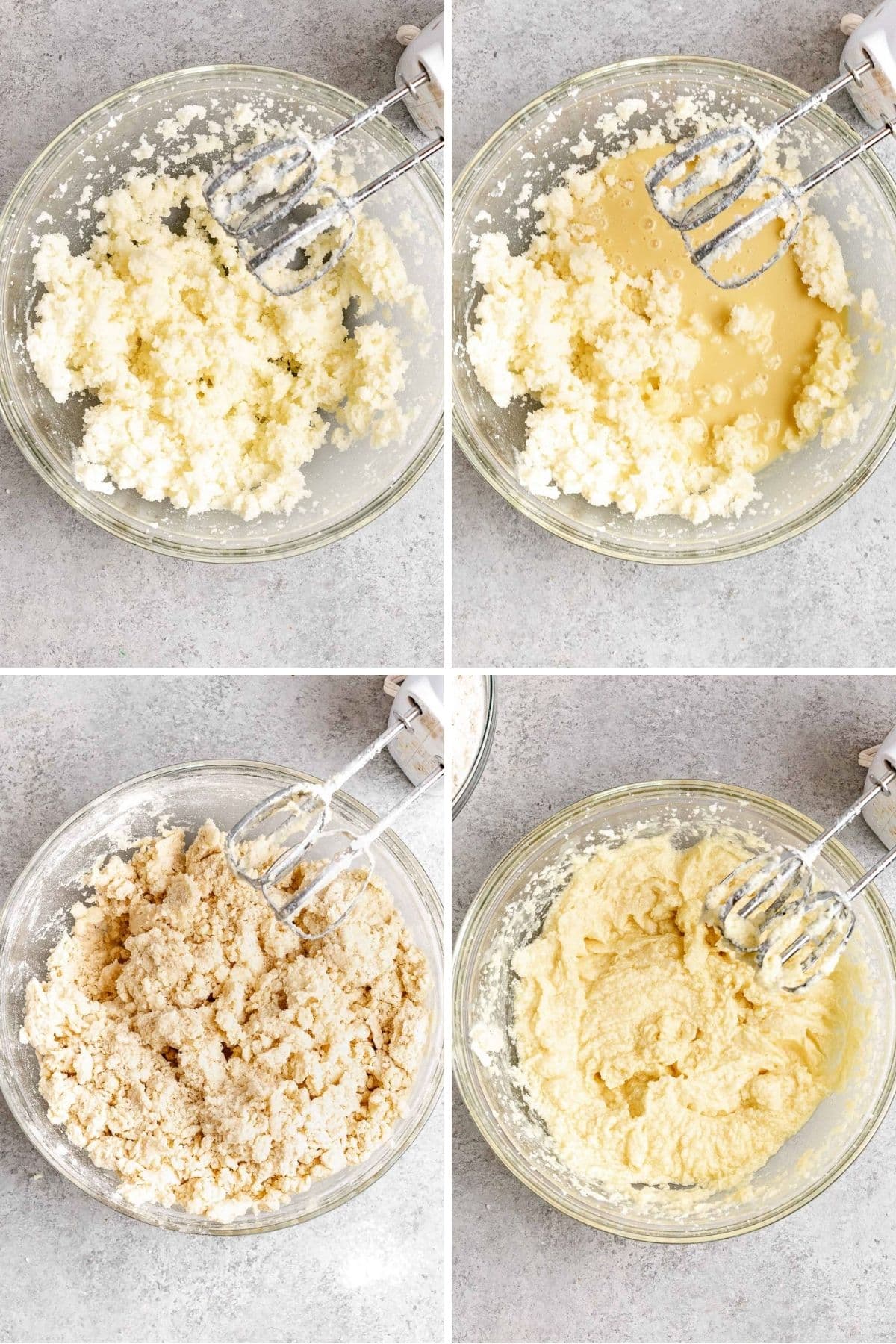 Eggnog Cookies dough preparation collage