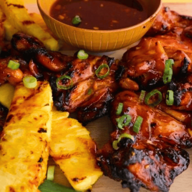 Grilled chicken and pineapple