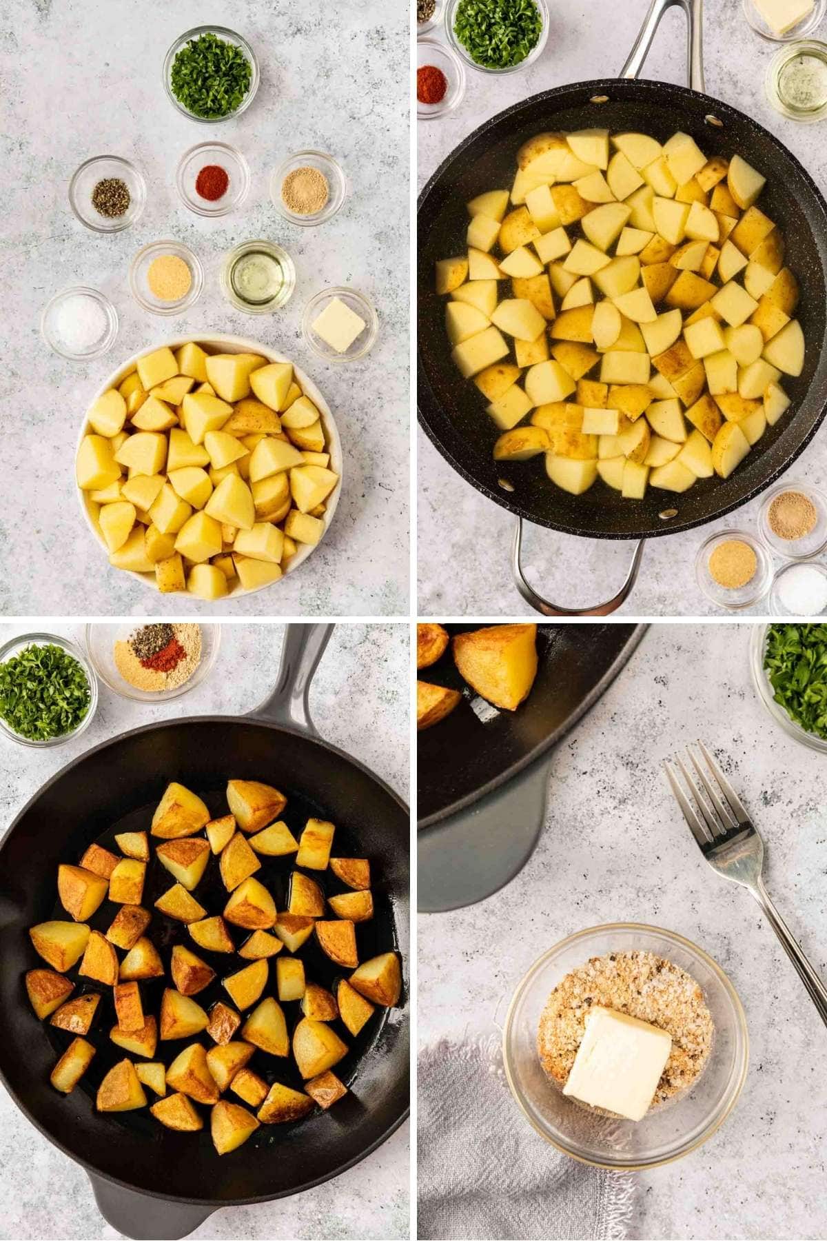 Pan Fried Potatoes collage
