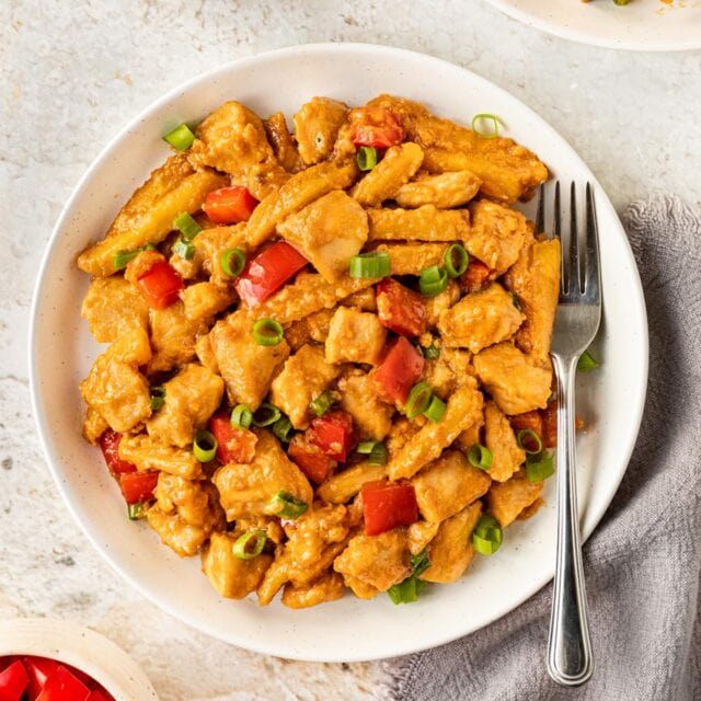 Panda Express Potato Chicken ingredients in serving bowl 1x1
