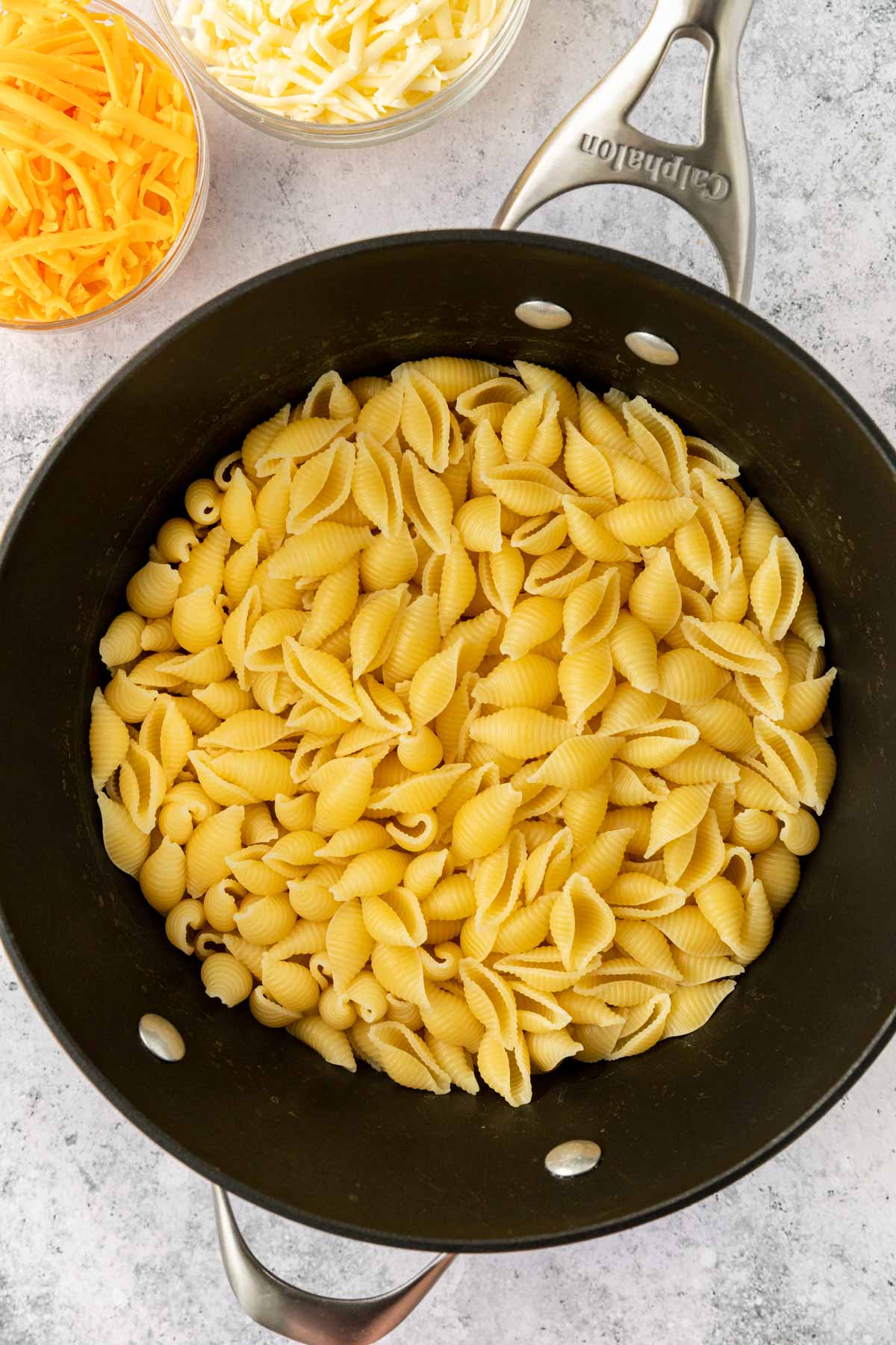Panera Mac and Cheese pasta in cooking pot