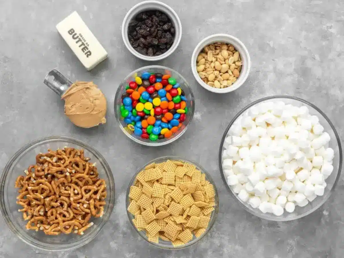 Ingredients laid out for bars