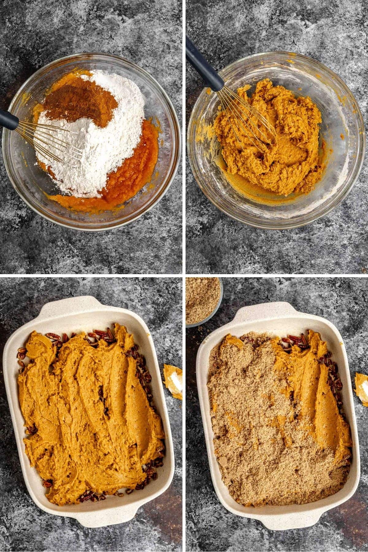 Pumpkin Cobbler preparation collage