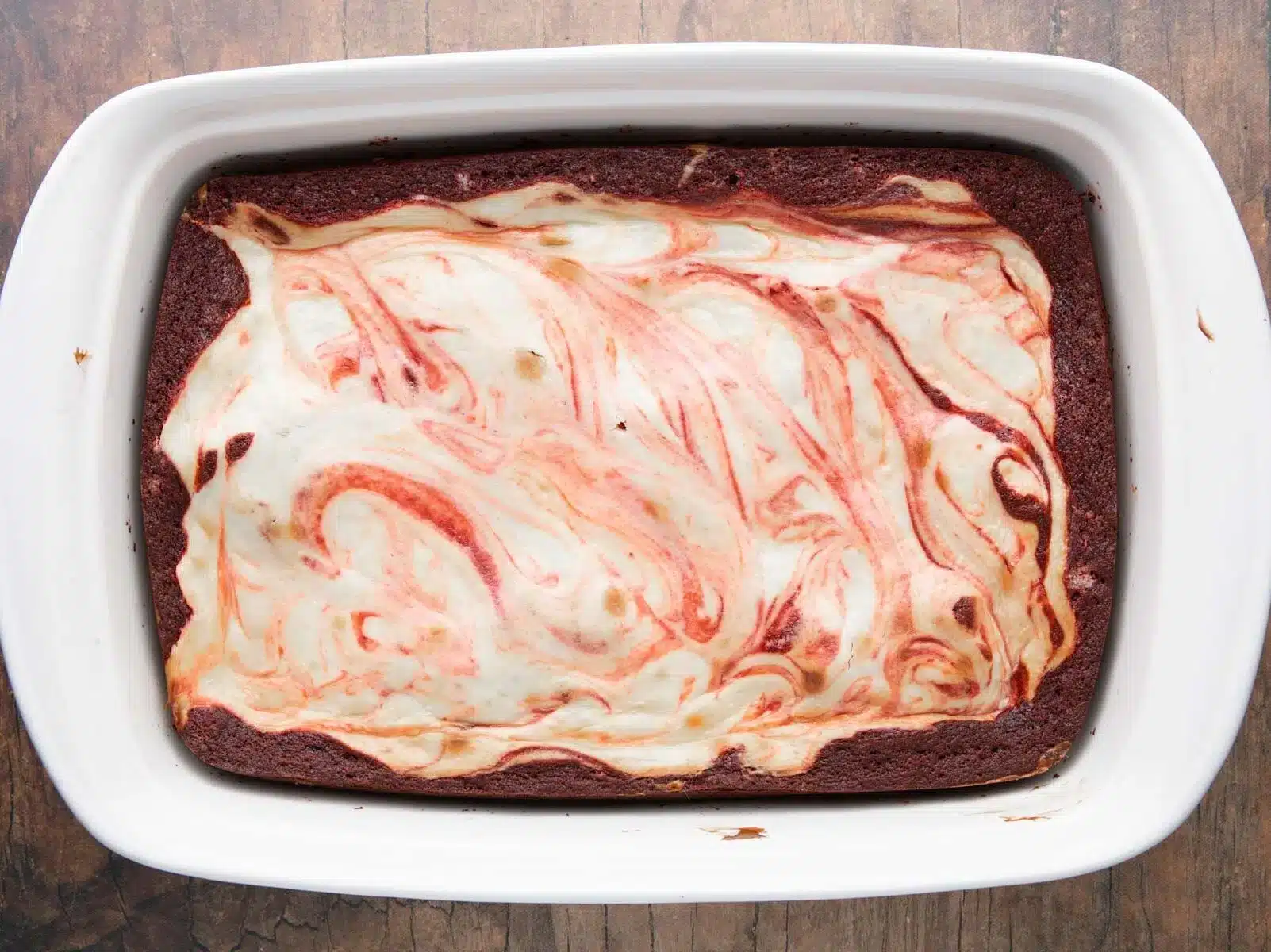 finished brownies in a baking dish