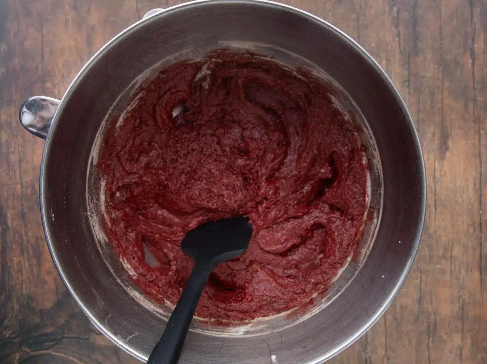 mixing brownie batter