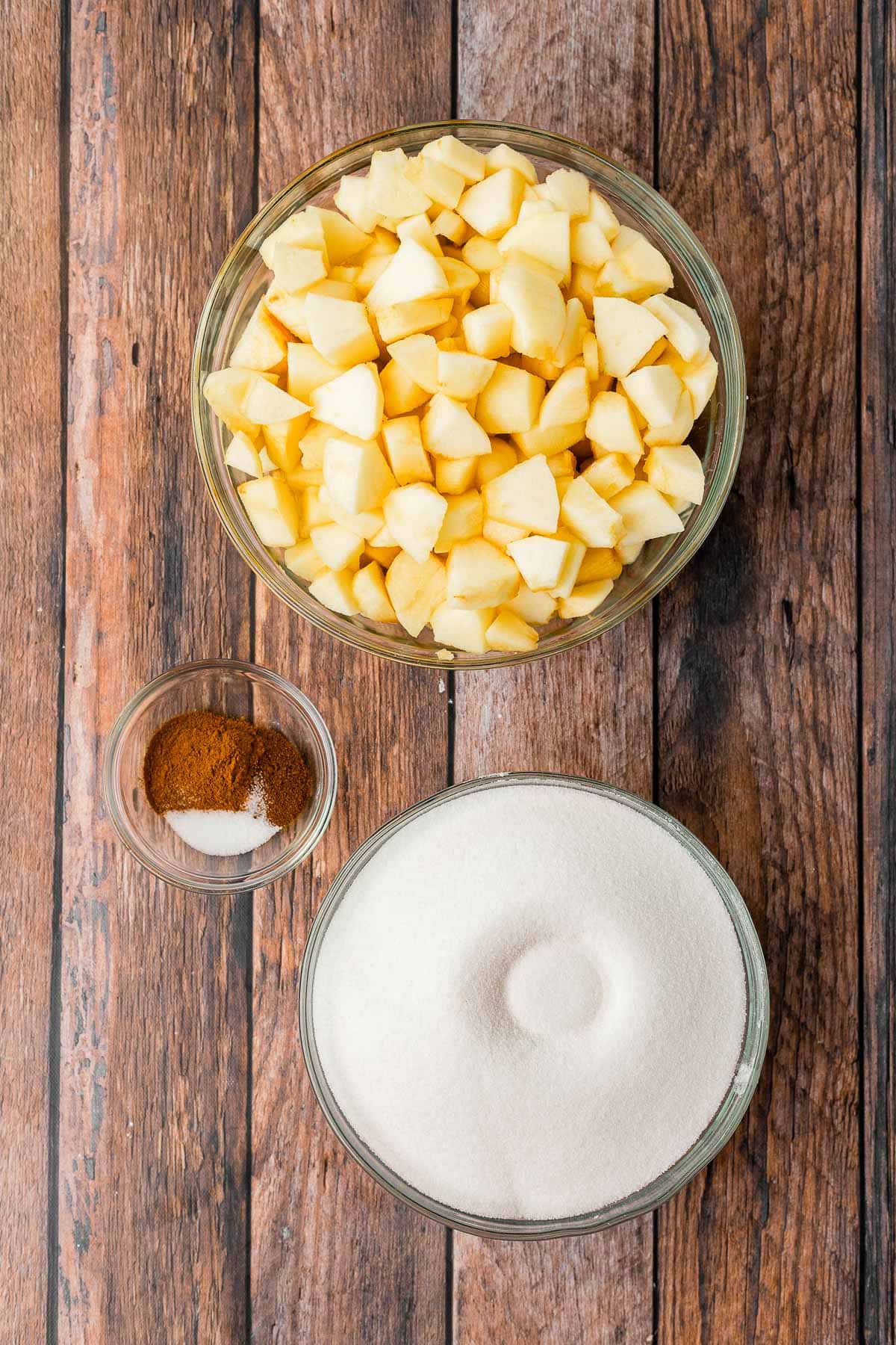 Slow Cooker Apple Butter ingredients in a bowls