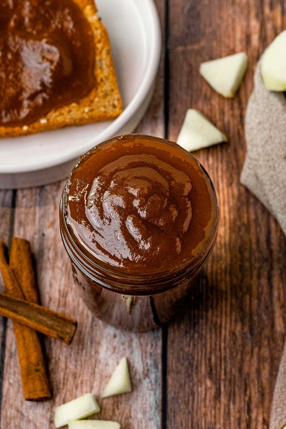 Slow Cooker Apple Butter in a jar