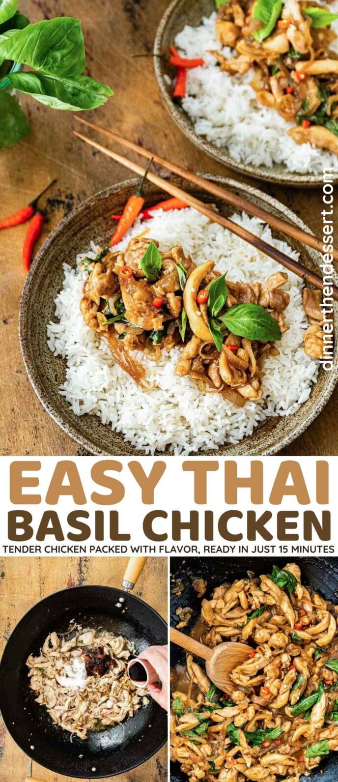 Thai Basil Chicken collage