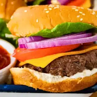 Burger with toppings
