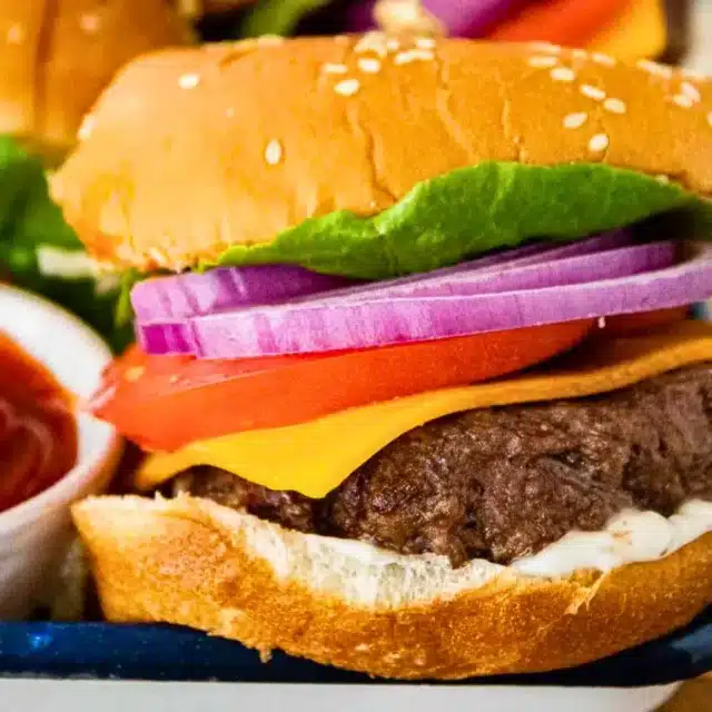 Burger with toppings