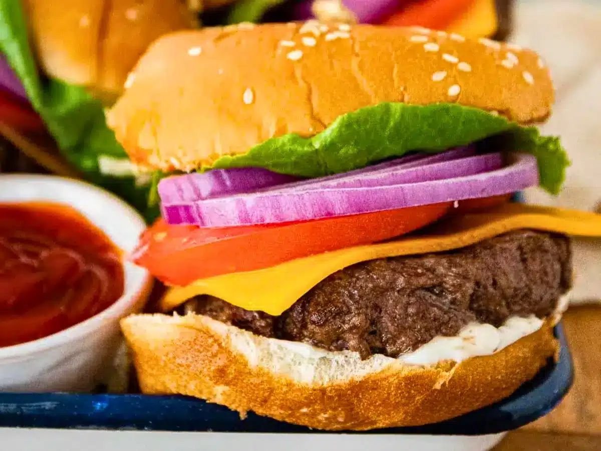 Burger with toppings