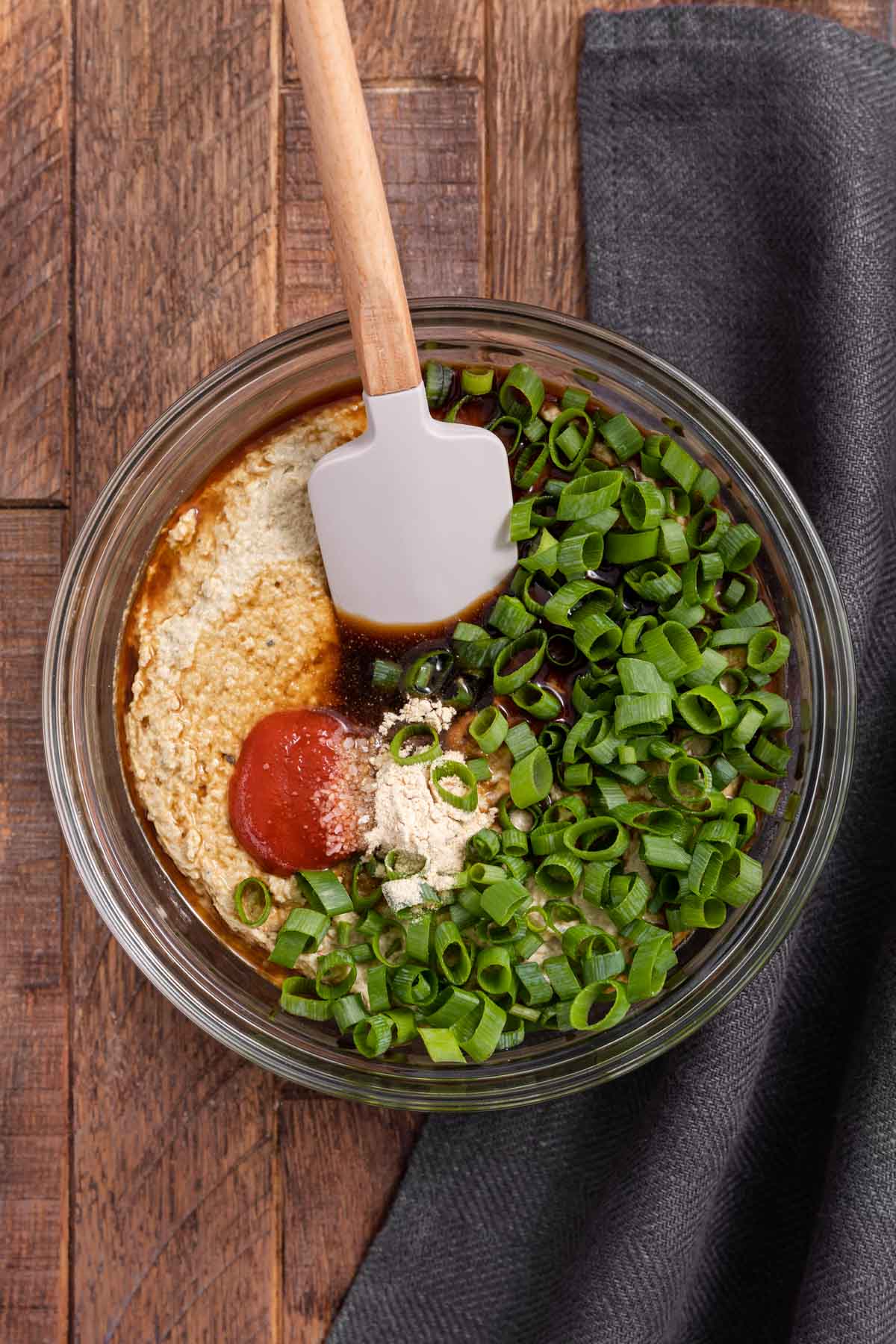 Clam Dip ingredients in bowl before mixing