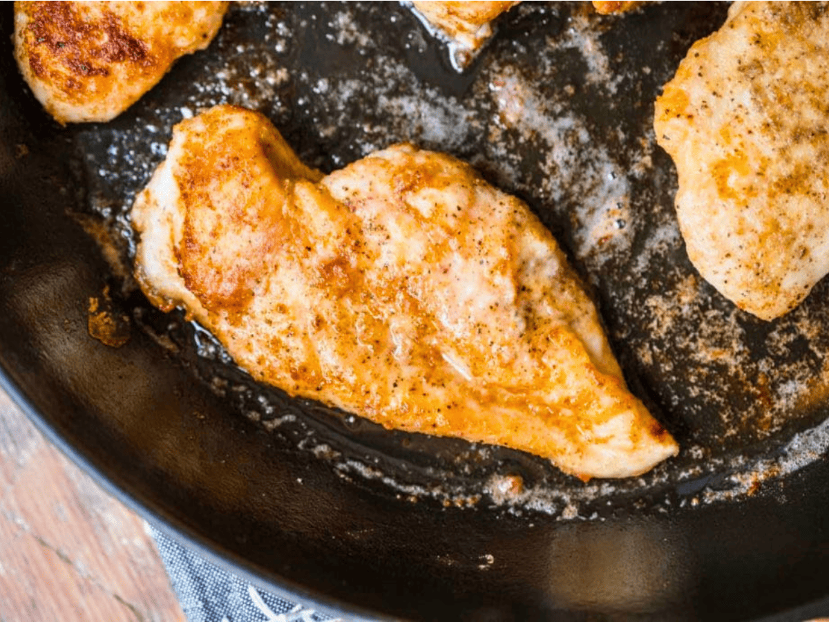 Baked Chicken breast in skillet