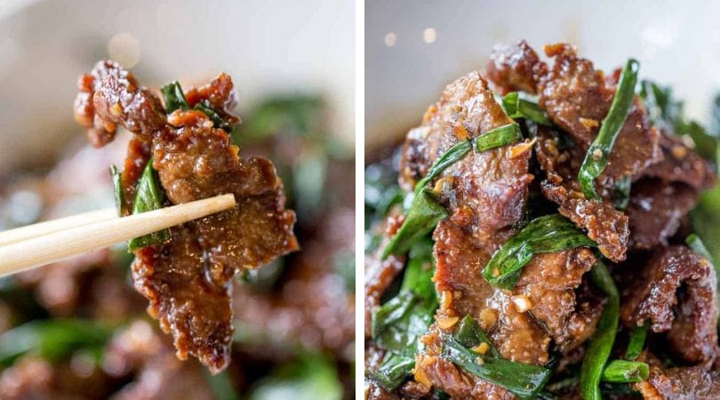 Mongolian Beef Collage