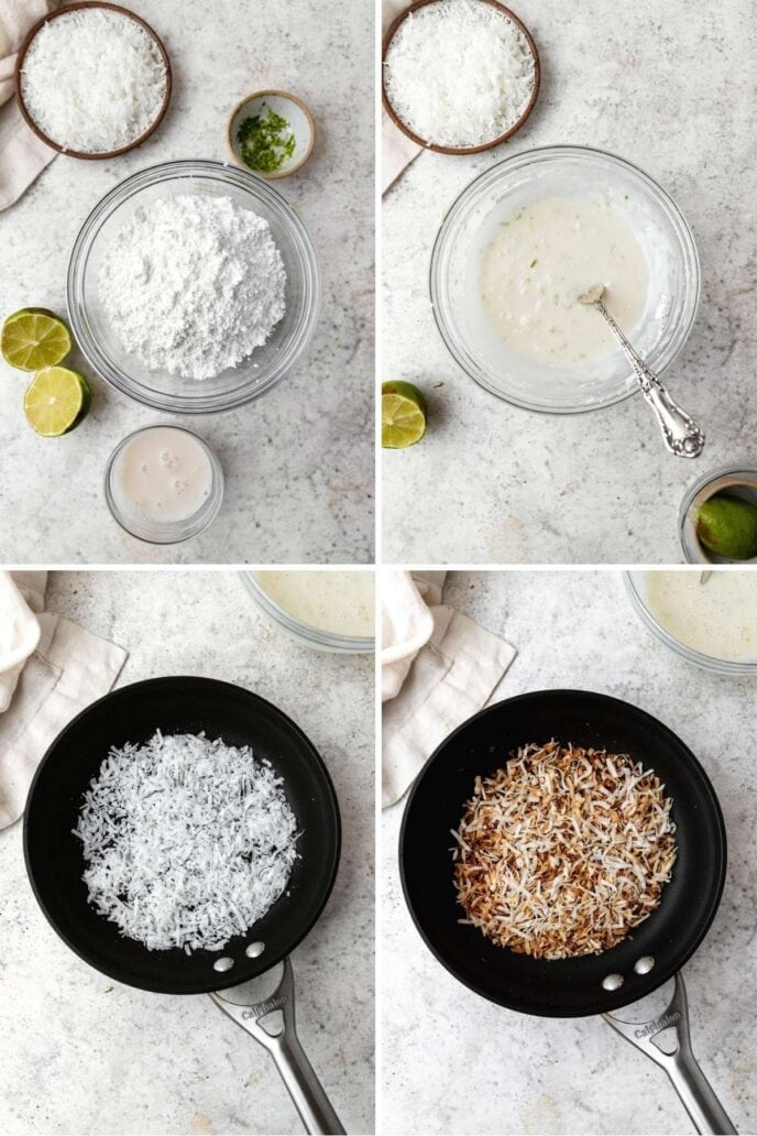 icing and coconut collage