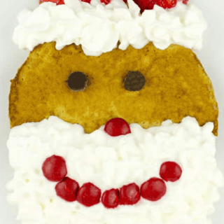 pancake that is decorated like a santa