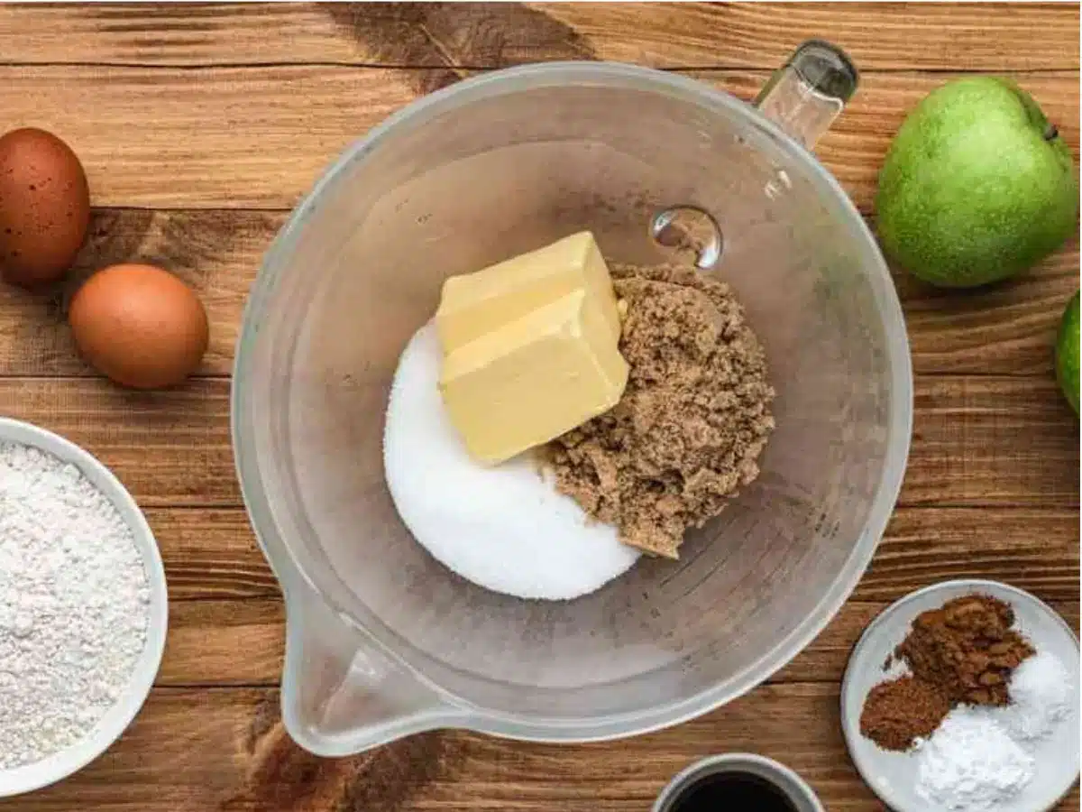 adding ingredients to mixing bowl 