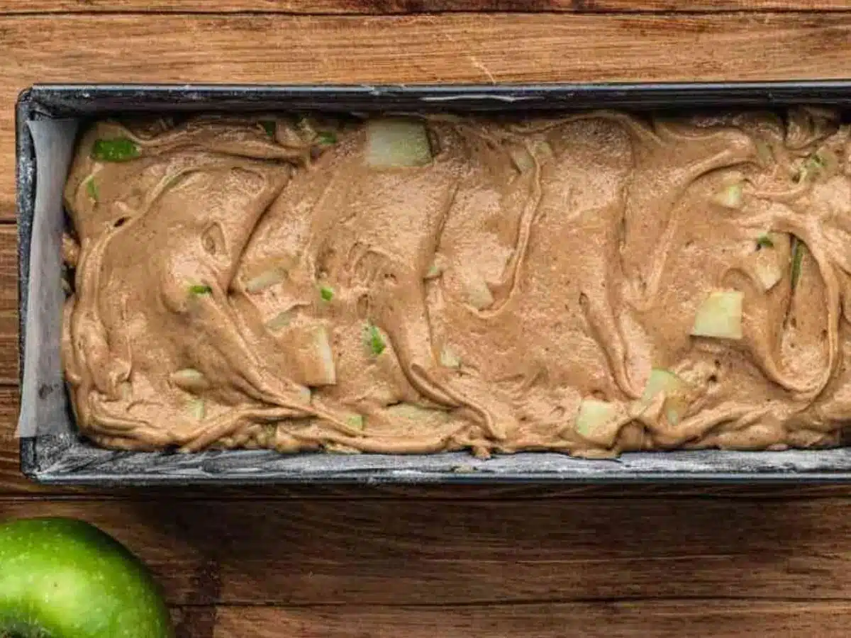 bread before it is baked in loaf pan 